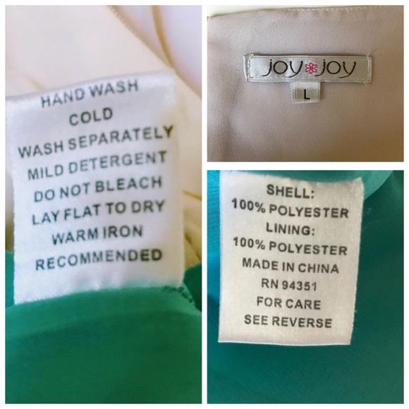 Joy Joy | Cream + Aqua Color Block Sheath Dress - Picture 8 of 8